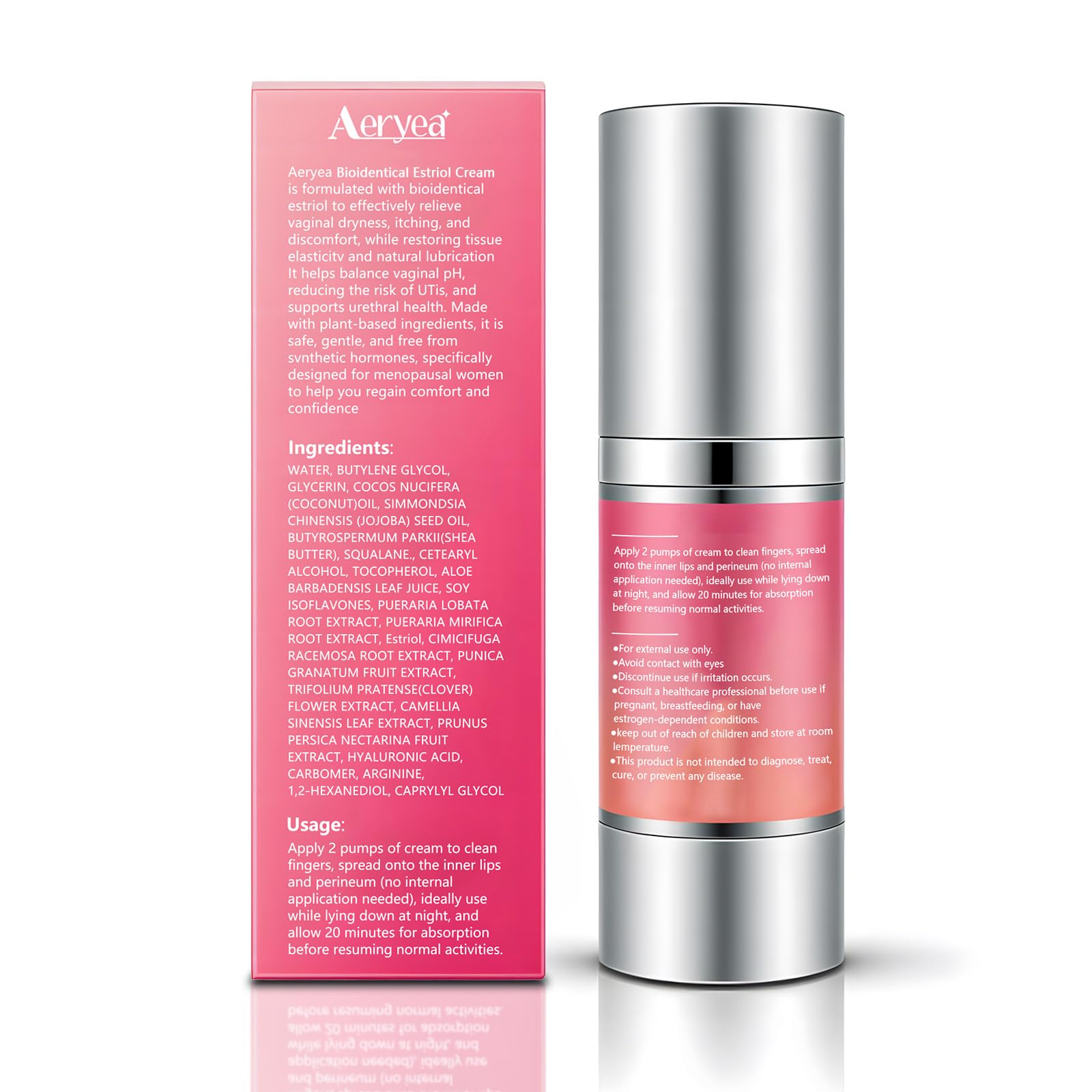 Aeryea crema estriol natural, cuidado íntimo femenino para equilibrio suave