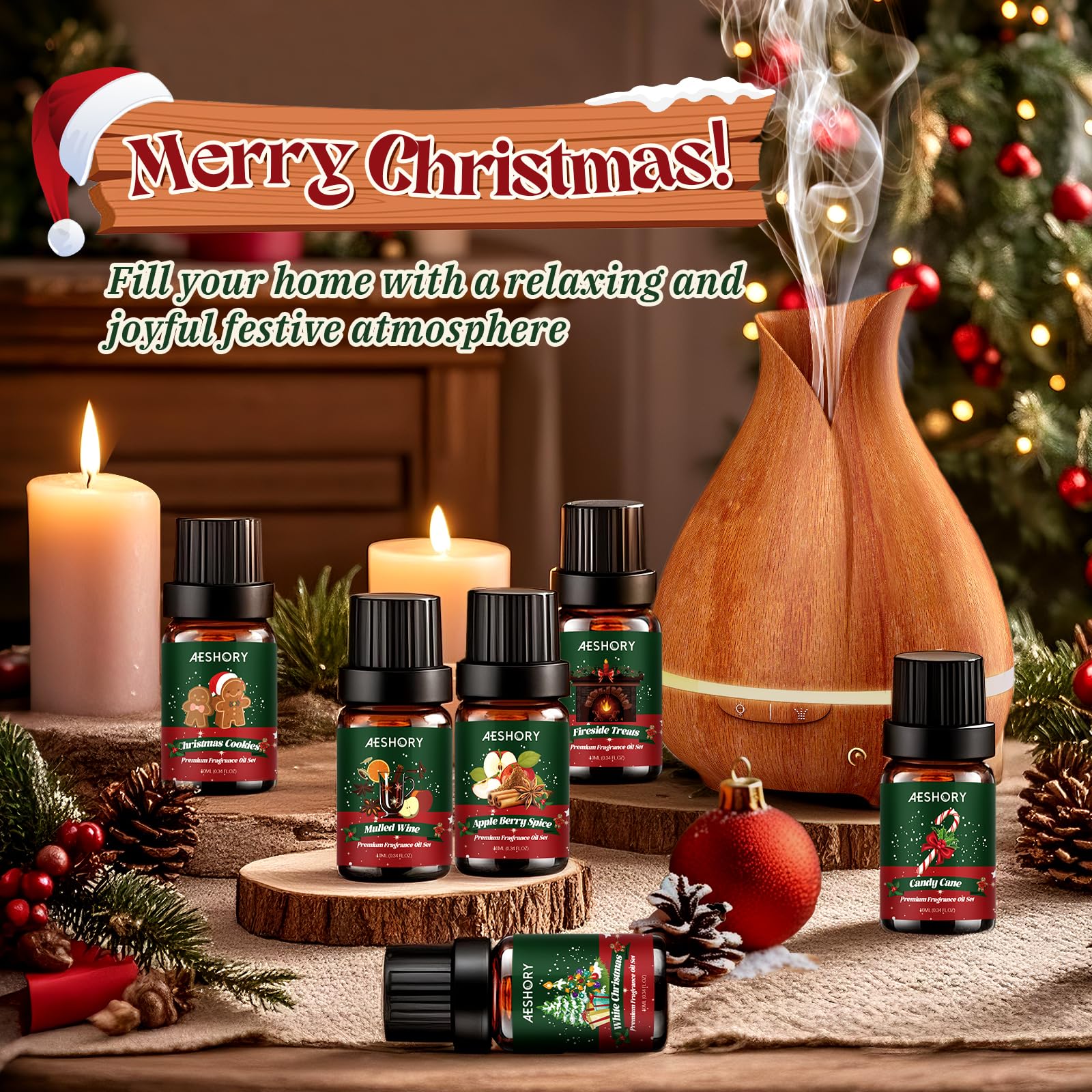 Aeshory vino caliente especiado aceite, aroma reconfortante para noches