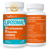 Aesticum ribósido de nicotinamida 2000 mg cápsulas blandas para energía sostenida.