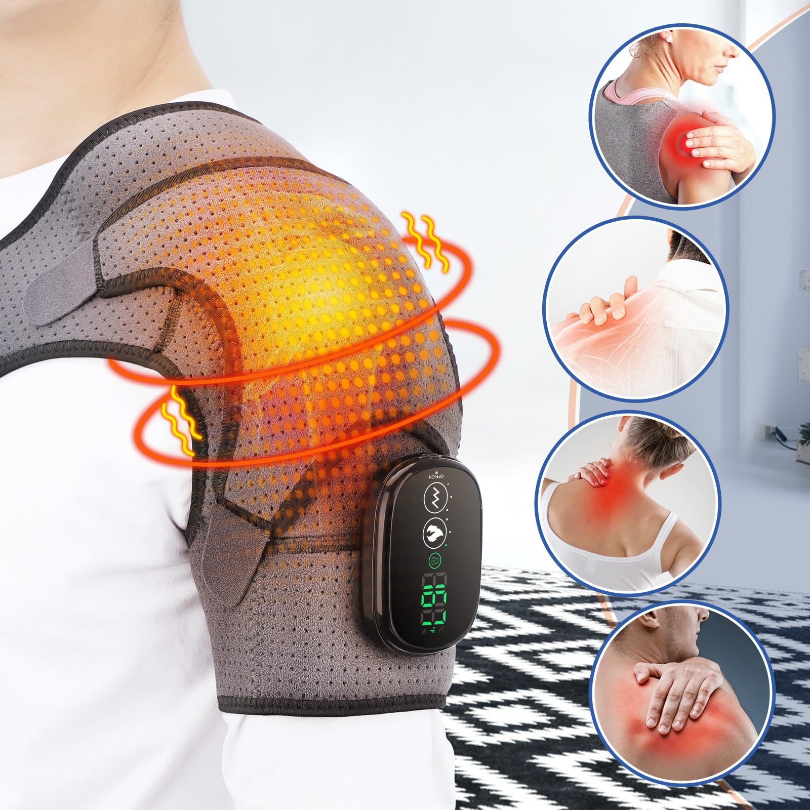AFDEAL almohadilla-hombro-masaje-vibracion ofrece relajación muscular