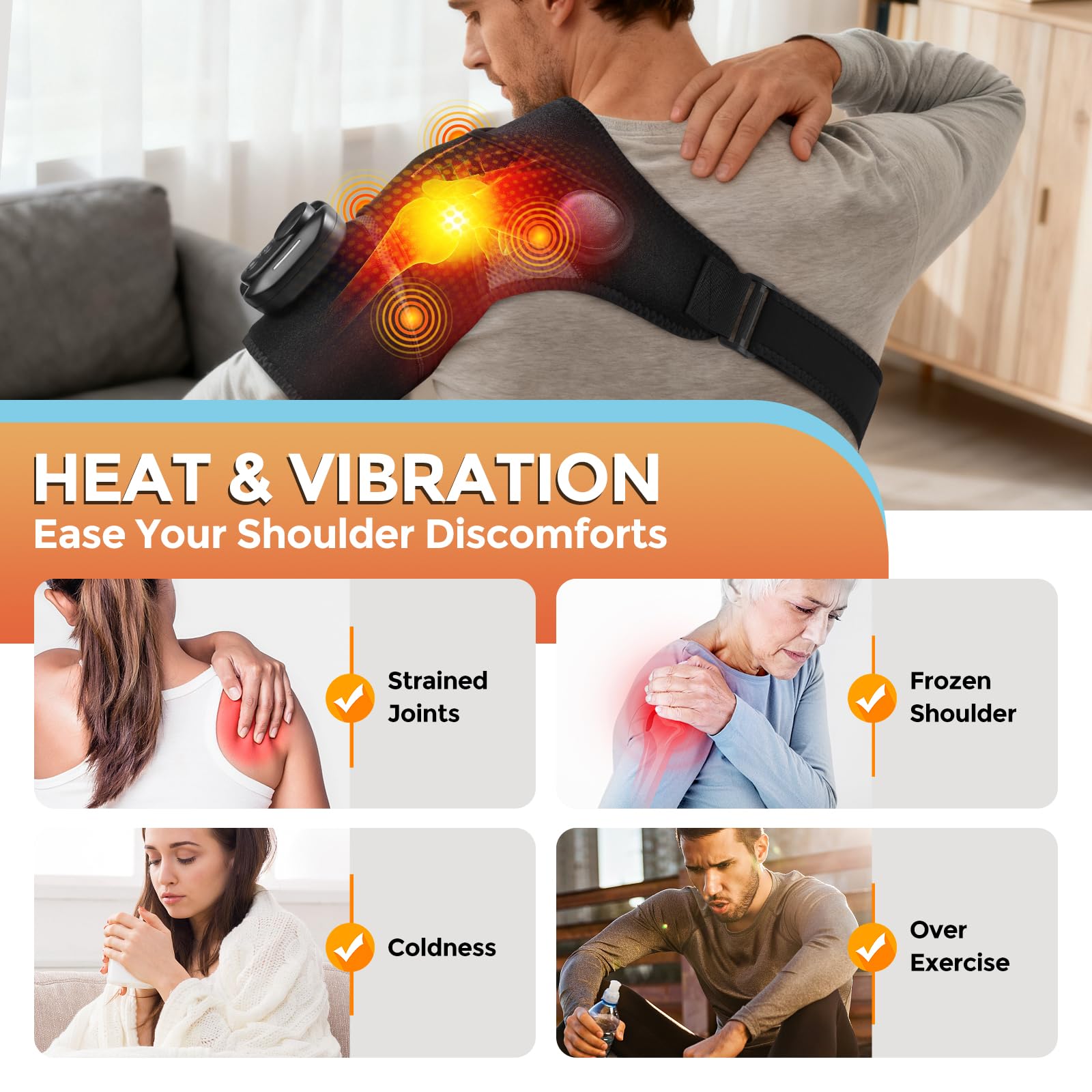 Almohadilla AFDEAL para hombro con masaje por vibración para alivio suave
