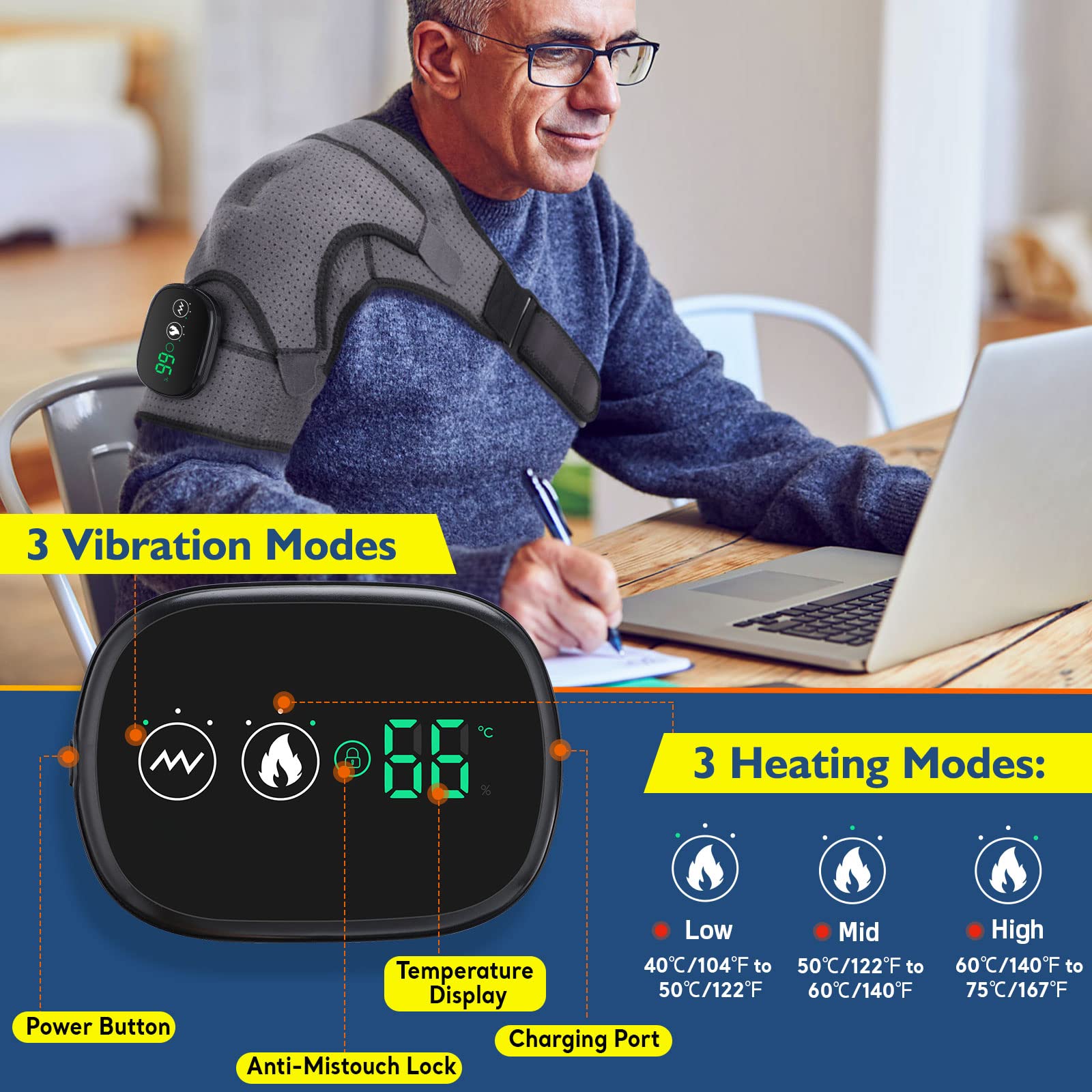 AFDEAL: control LED para seleccionar temperatura y modo de vibración