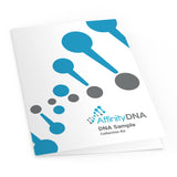 AffinityDNA: caja del kit tia-tio para pruebas en casa, discreta y fácil de usar.