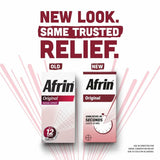 Afrin Original, etiqueta clara en el envase para lectura rápida.