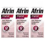 Afrin Original, frascos de 30 ml, conjunto práctico para descongestión nasal.