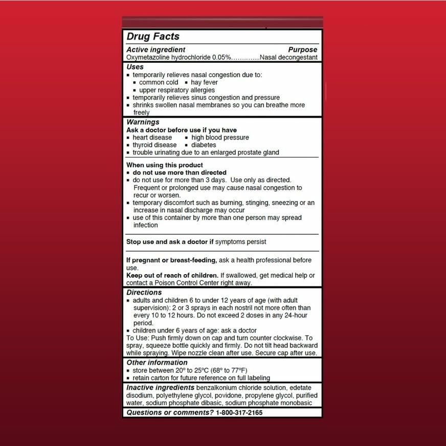 Afrin Original, pulverizador con dosis medida para un uso cómodo.