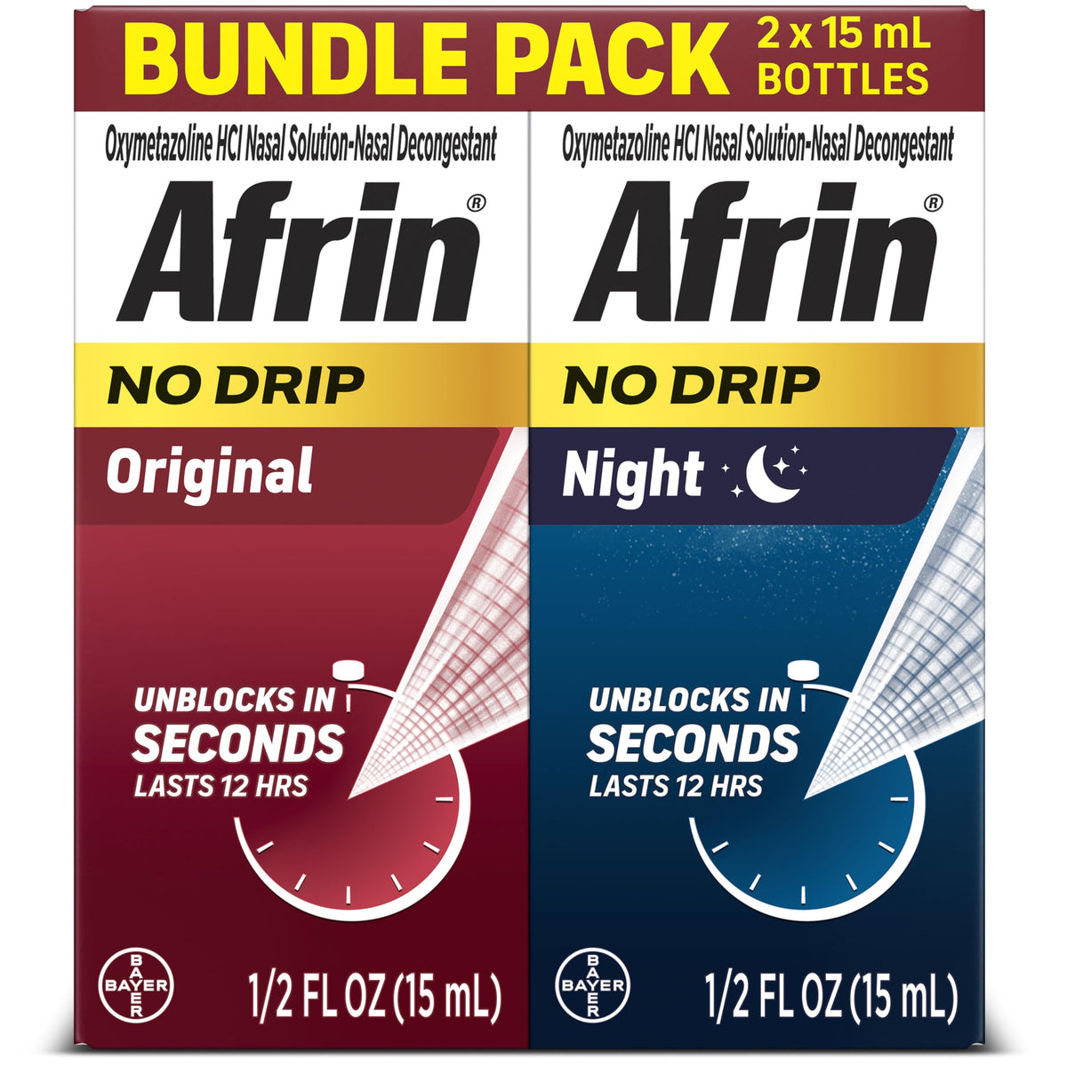 Afrin Original sin goteo en botella para descongestión rápida y sin desorden.