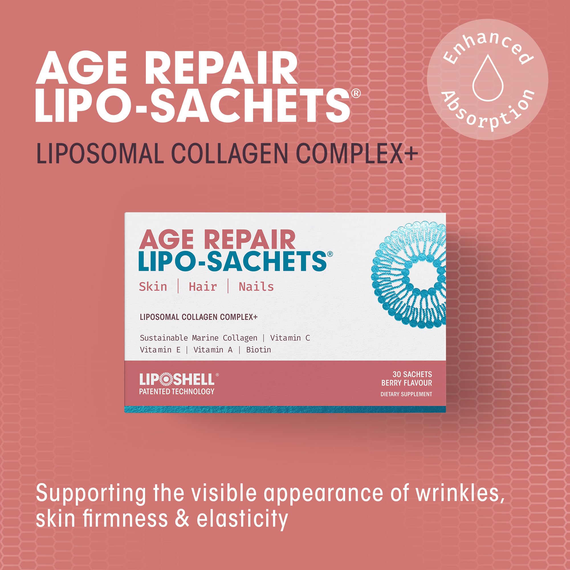 AFT Pharmaceuticals Age Repair sachets vitamina C para apoyo de la síntesis de colágeno.