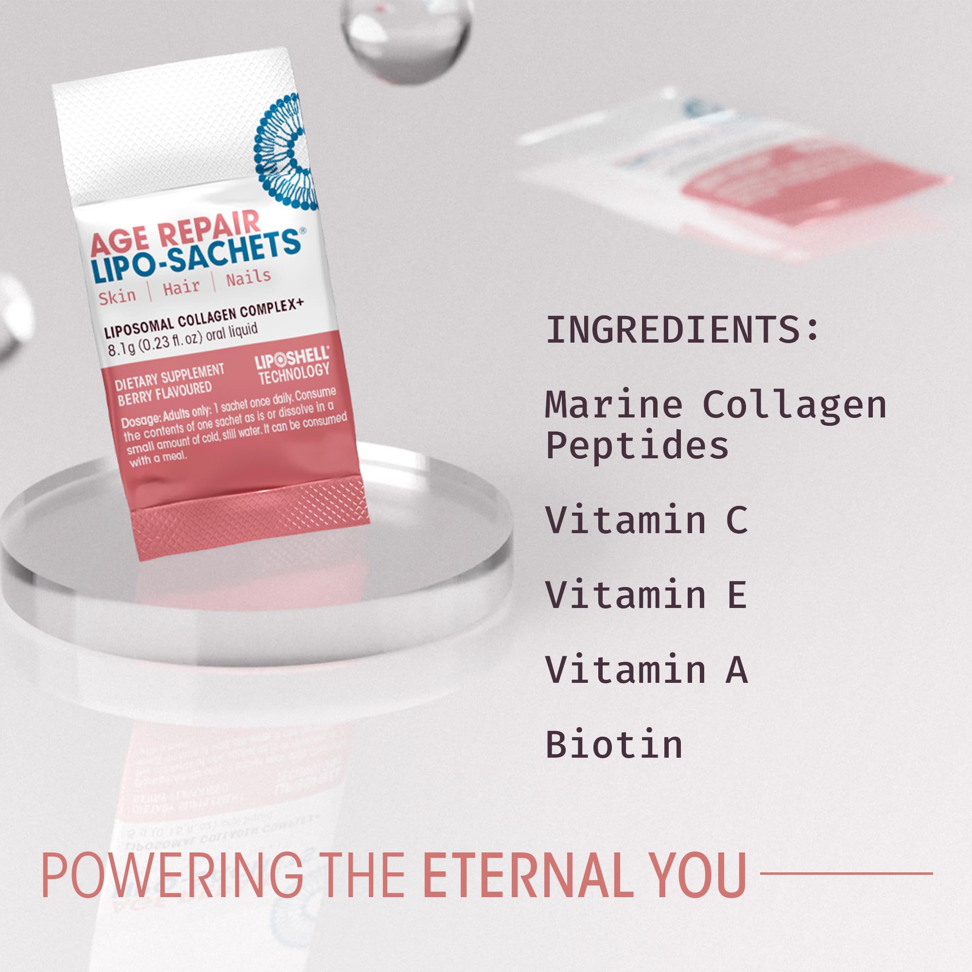 AFT Pharmaceuticals Age Repair sachets vitamina E para protección de la piel.