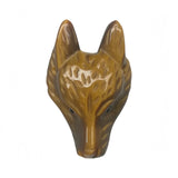 Afucats cabeza de lobo, ojo de tigre, vista frontal de piedra natural pulida.
