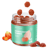 AFXMATE Ashwagandha gomitas frambuesa en envase, ideal para relajación diaria.