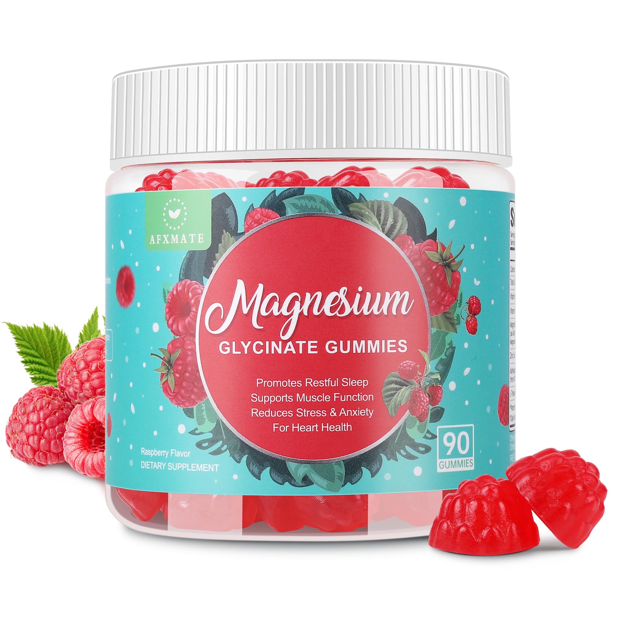 Frasco afxmate de magnesio glicinato 400mg para relajación.