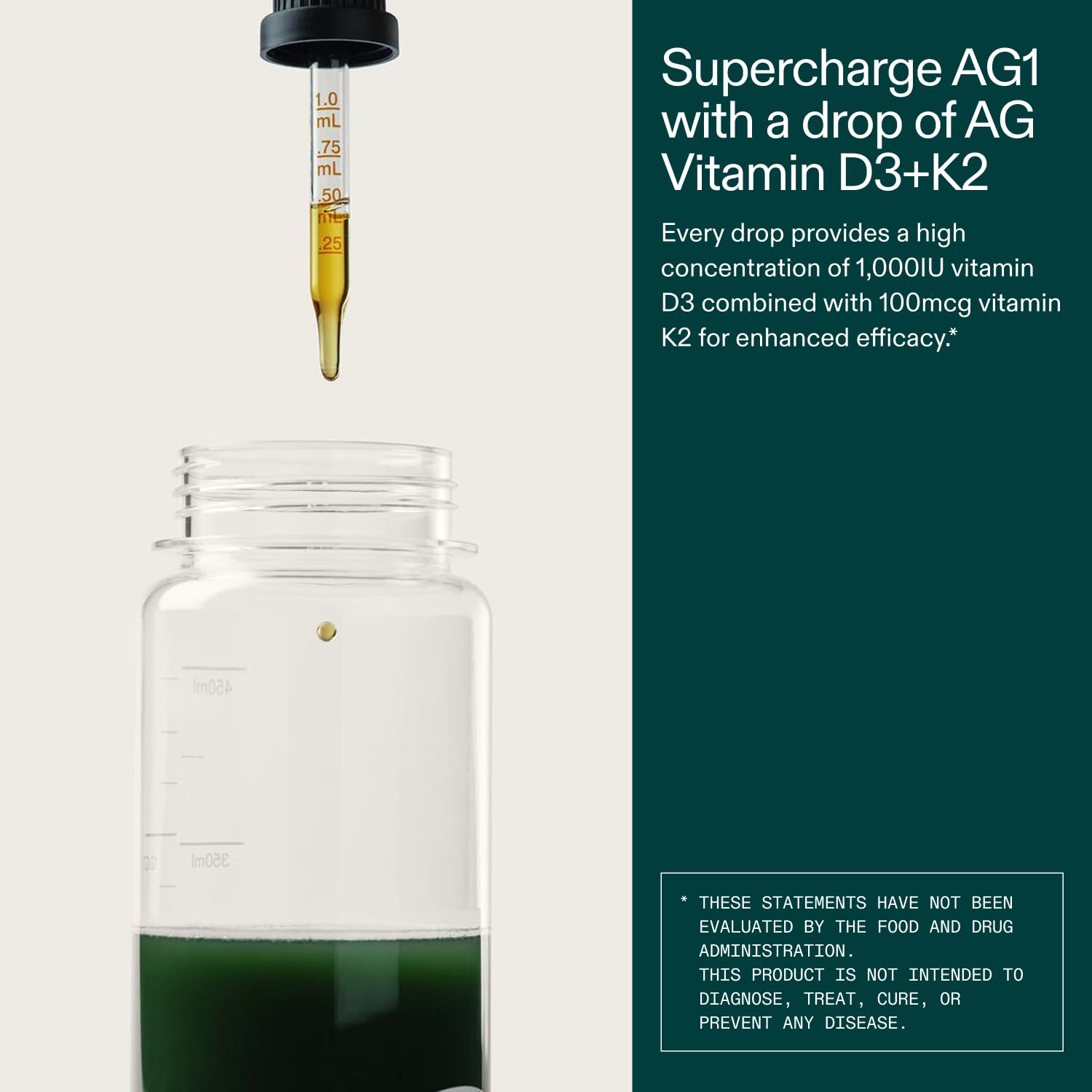 AG1 D3+K2 toma lengua facilita consumo directo de la dosis