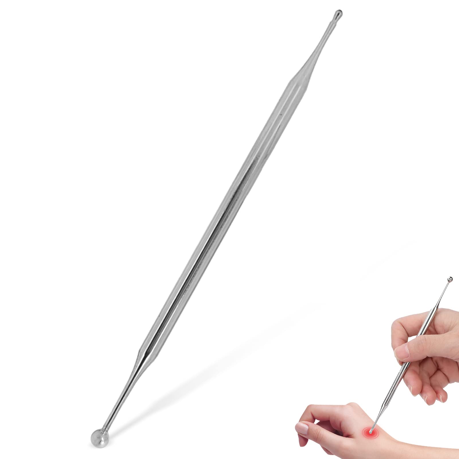 Agatige herramienta de reflexología facial con doble cabeza para masaje relajante