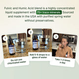 AgeImmune vertido en agua demuestra solución soluble sin sabor ni olor.