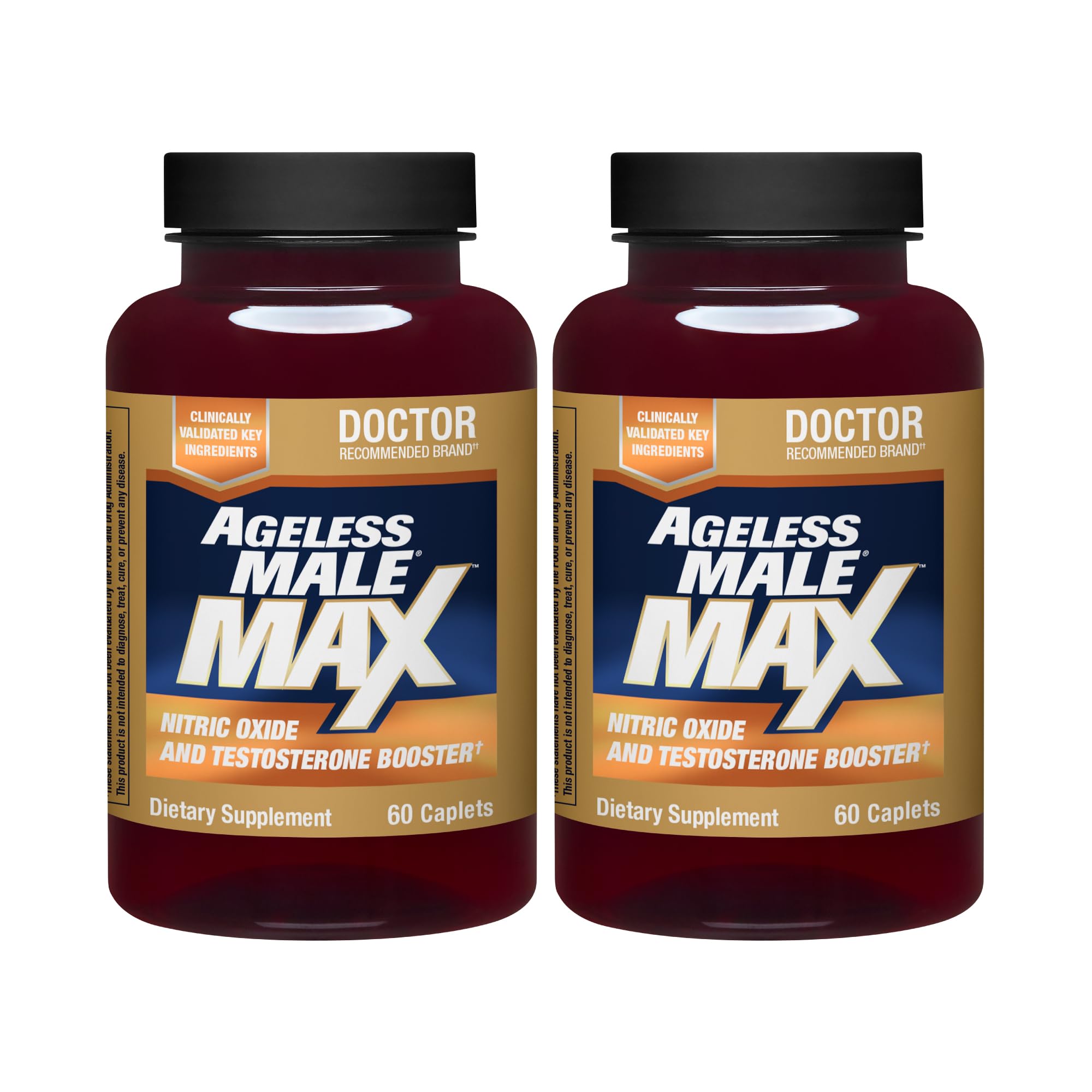 Ageless Male Max: botella con cápsulas para apoyo de vitalidad diaria