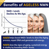 Ageless NMN 500 mg cápsulas en mano para uso diario.