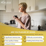 AGELESS UltraMAX Gold etiqueta frontal destacando la fórmula Alphaneuro de rejuvenecimiento