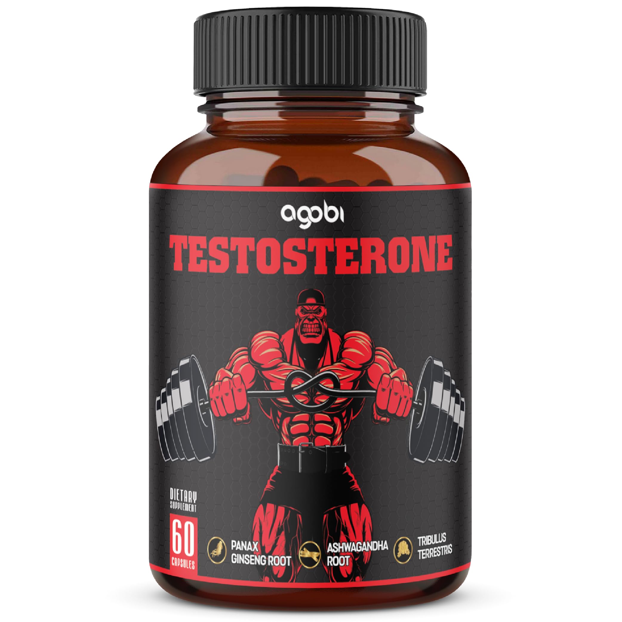 agobi testosterona envase de cápsulas para uso diario y energía sostenida