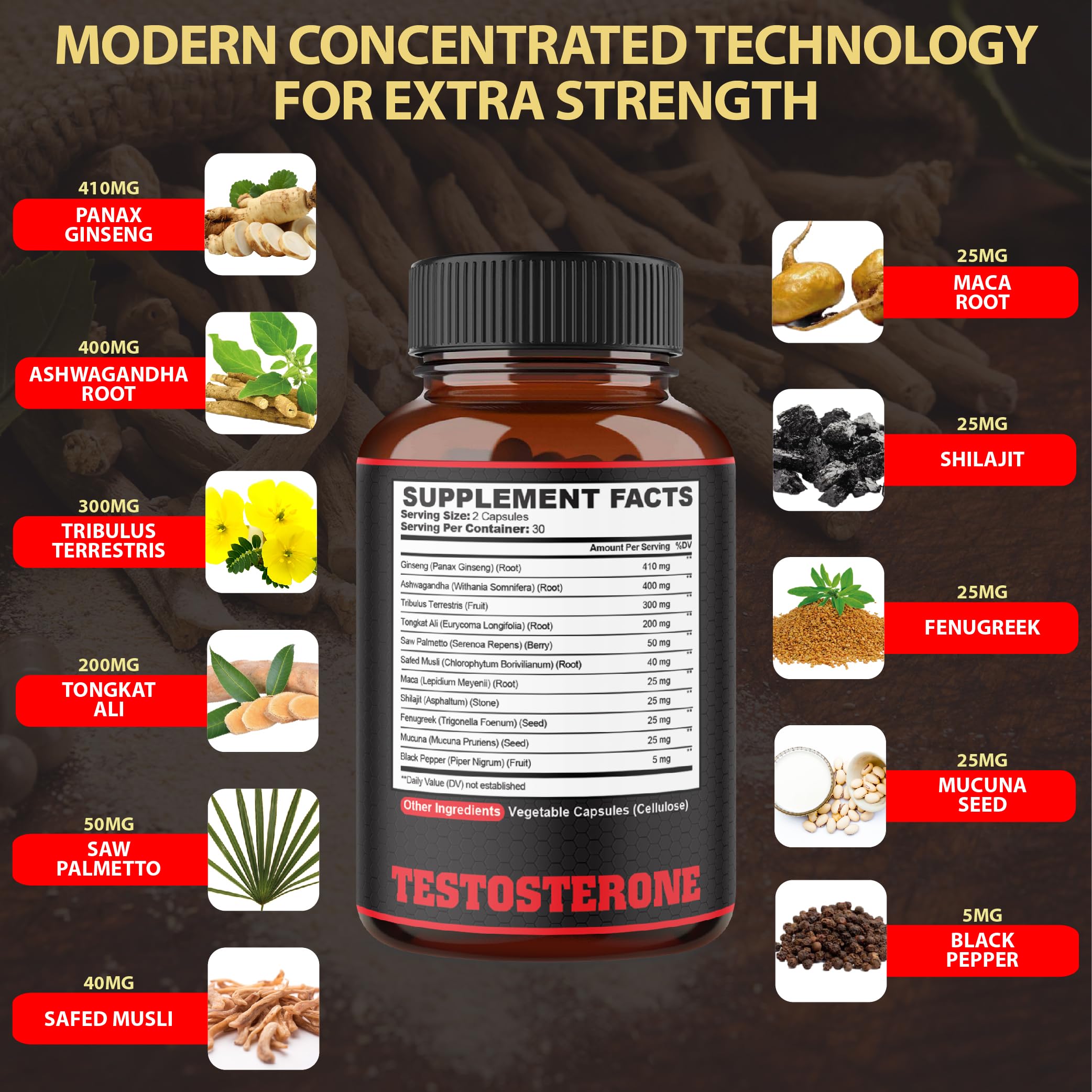 agobi testosterona etiqueta de producto detalla ingredientes clave