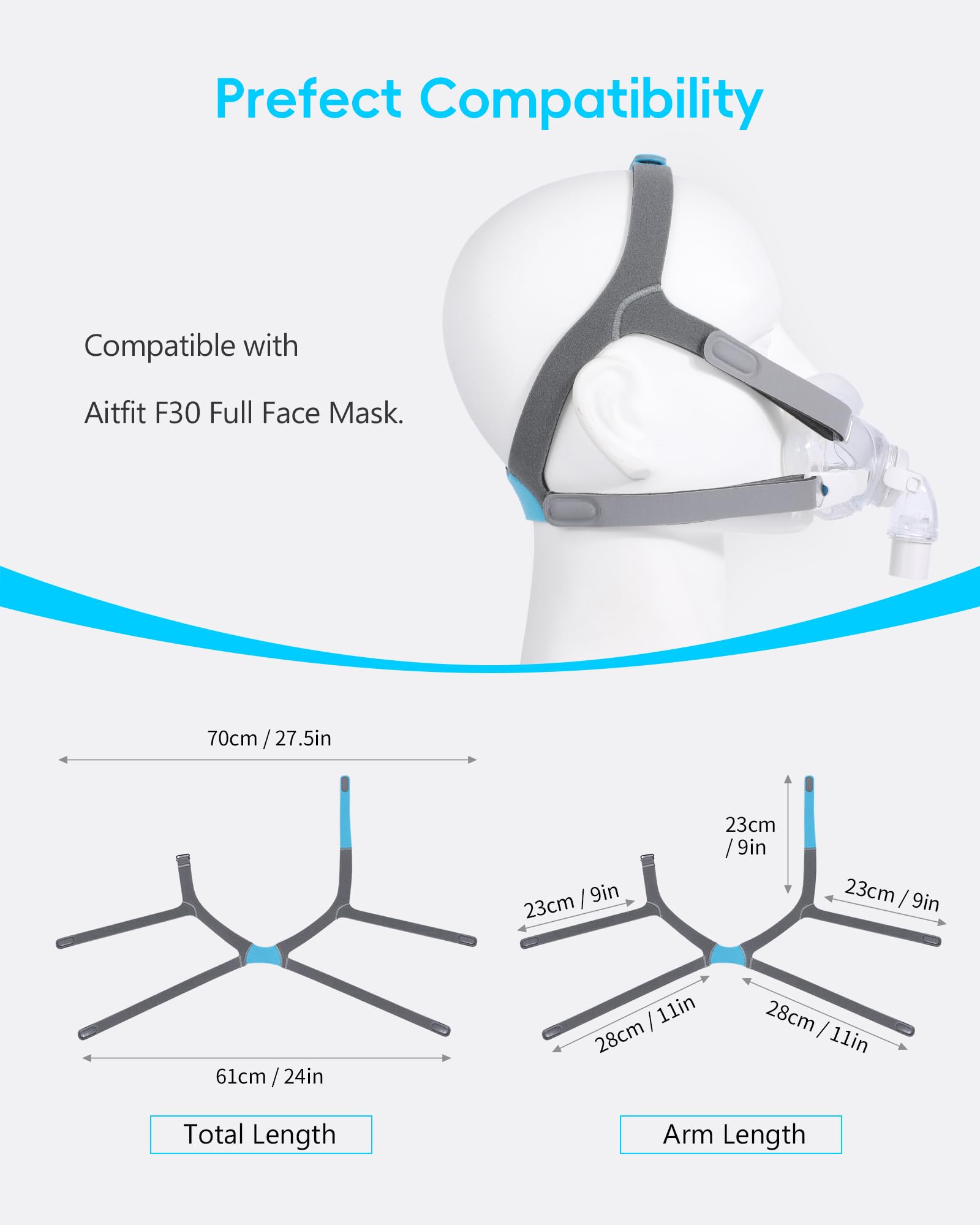 AHIYIYI CPAP headgear con clips magnéticos facilita colocación y ajuste