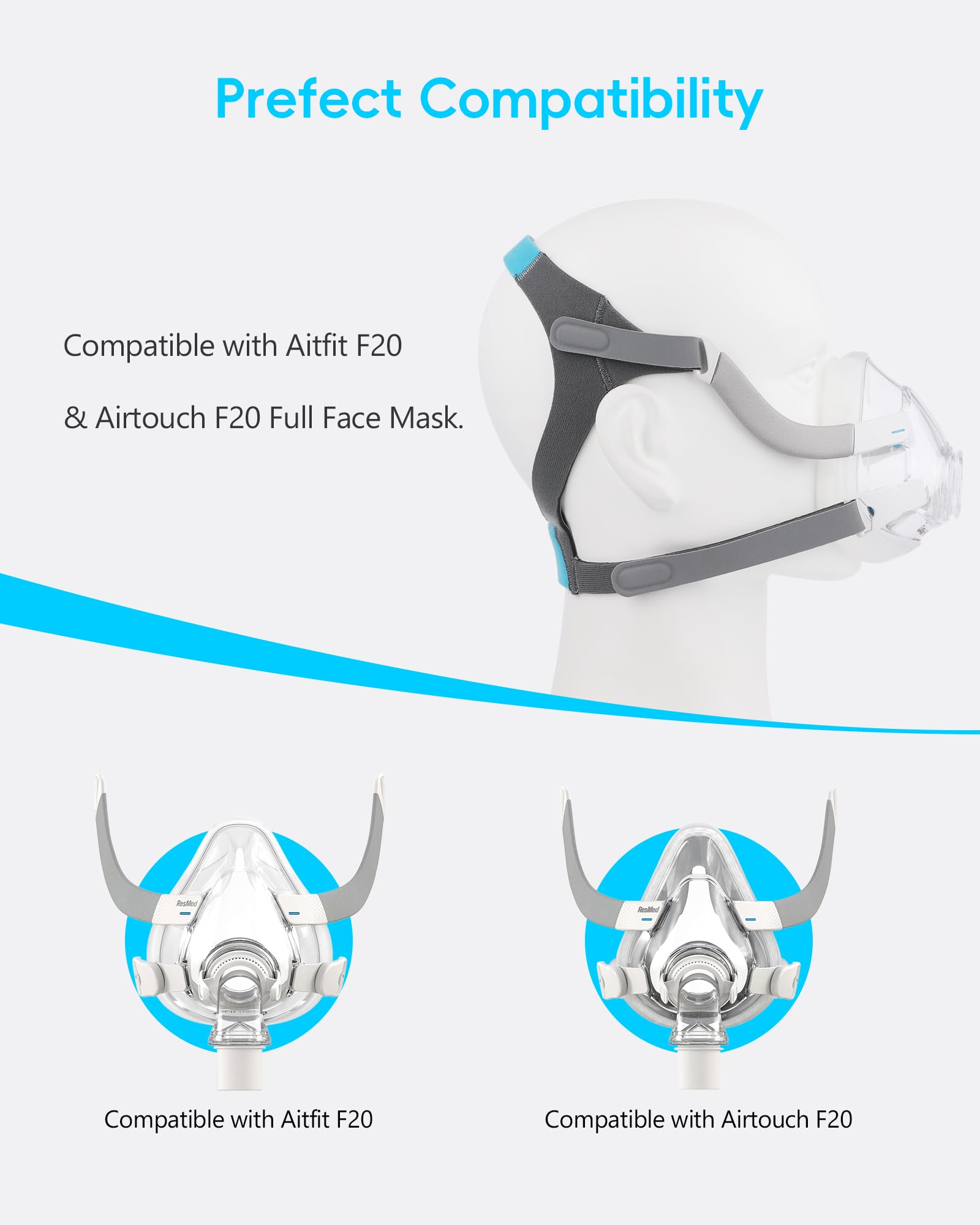 AHIYIYI F20 con ajuste Velcro: talla flexible para distintos perímetros.