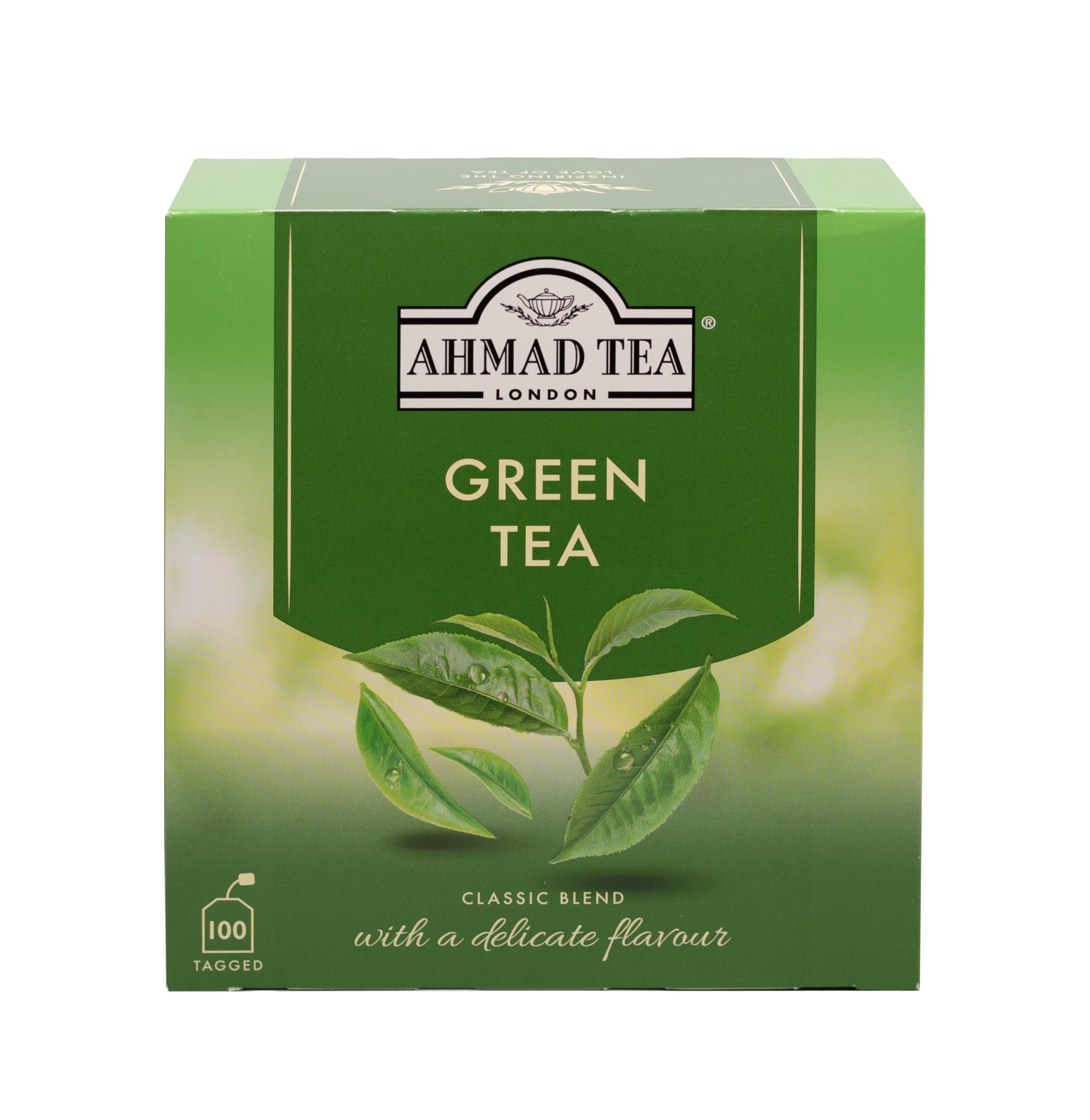 Ahmad Tea té verde con 100 bolsitas, infusión rápida y sabor equilibrado