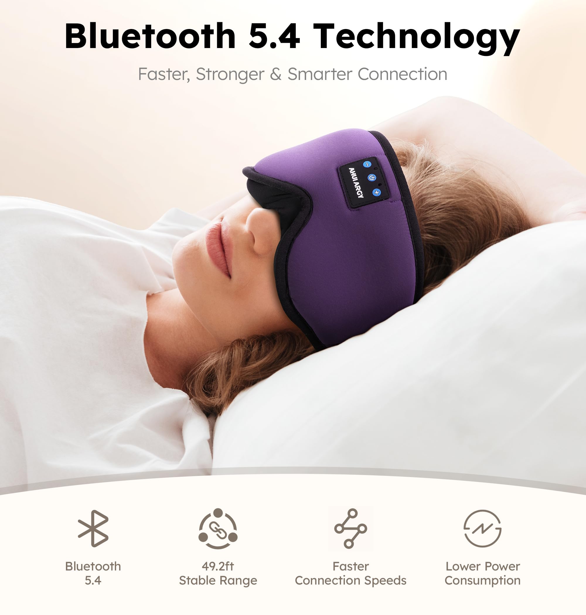 AHUIARGY antifaz ajuste con velcro suave se adapta a cualquier cabeza.