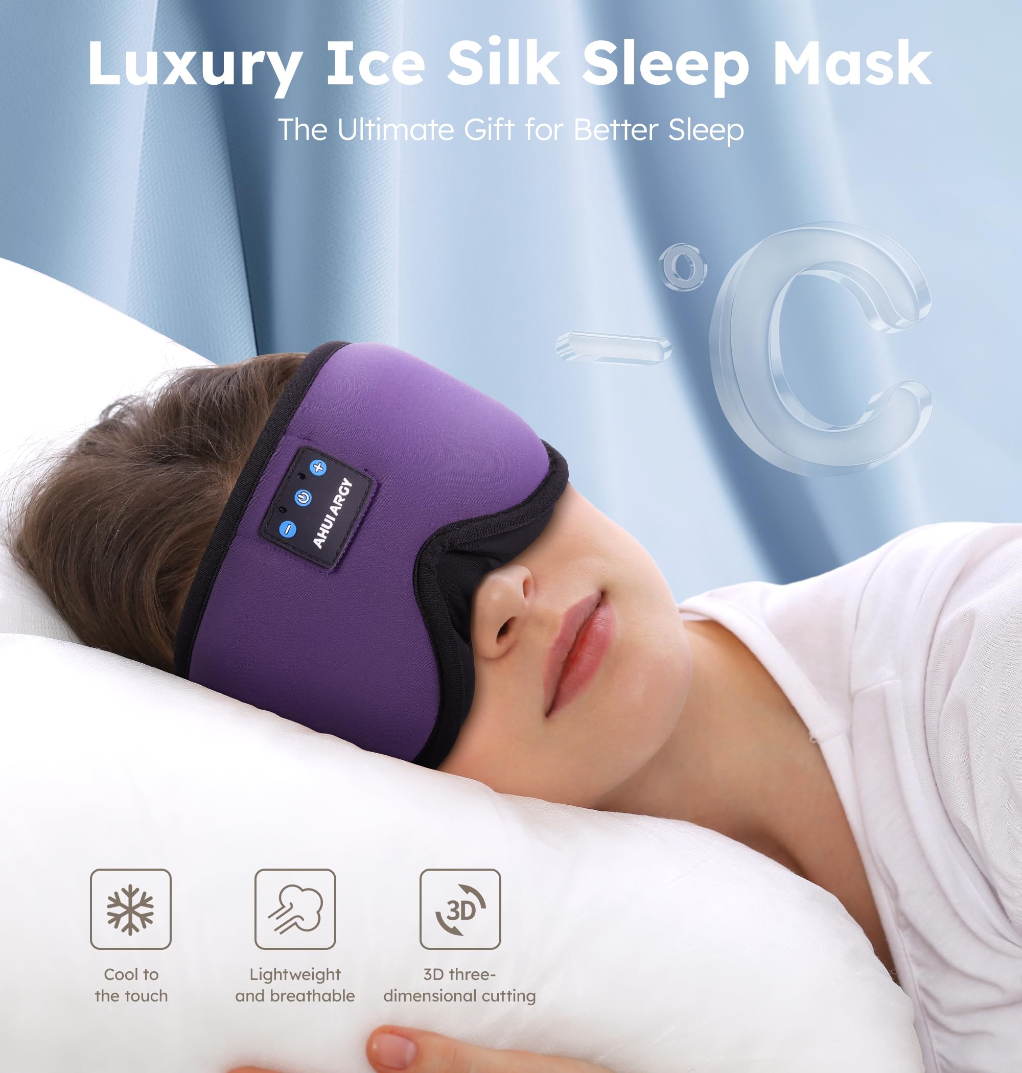 AHUIARGY antifaz copas 3D ofrece contorno cómodo y oscuridad total para dormir.