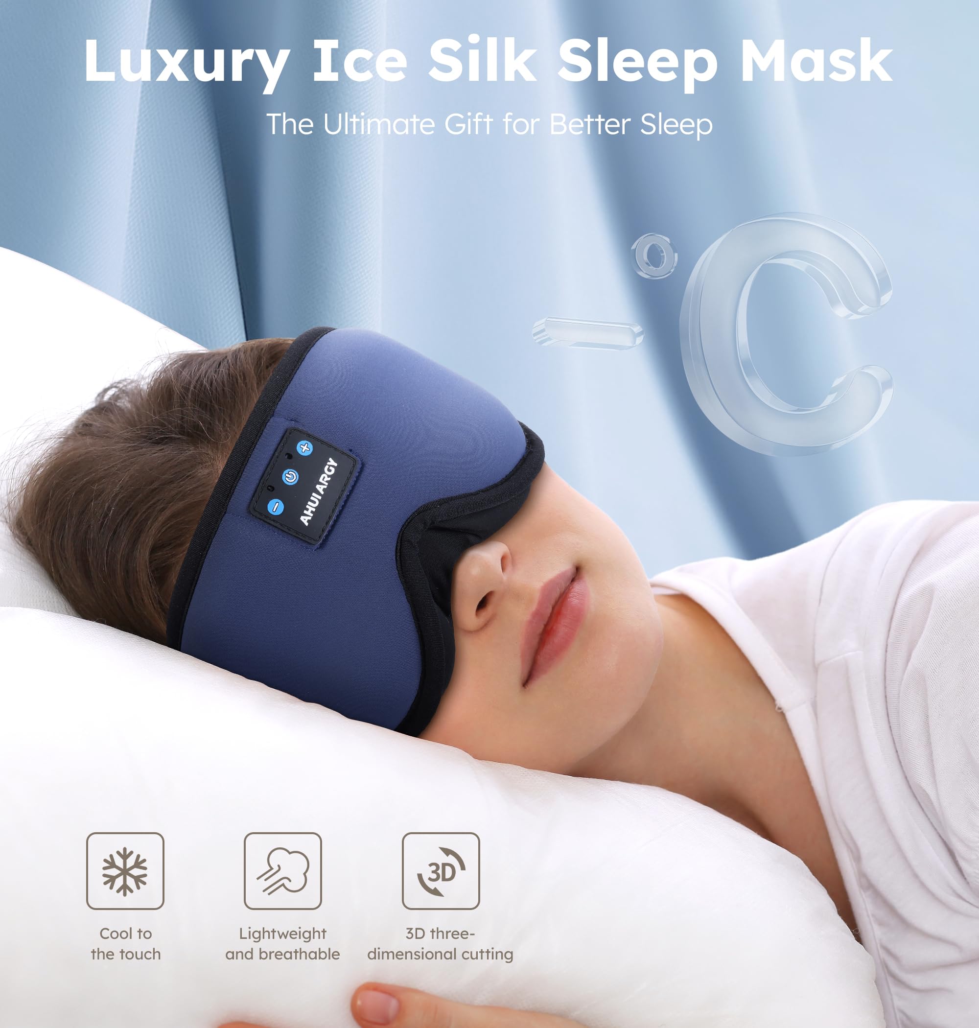 AHUIARGY conectividad inalámbrica 5-4 auriculares con sonido claro para dormir