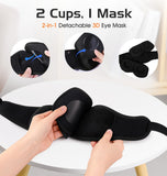 AHUIARGY máscara con auriculares integrados para sonido cómodo y libre de cables.