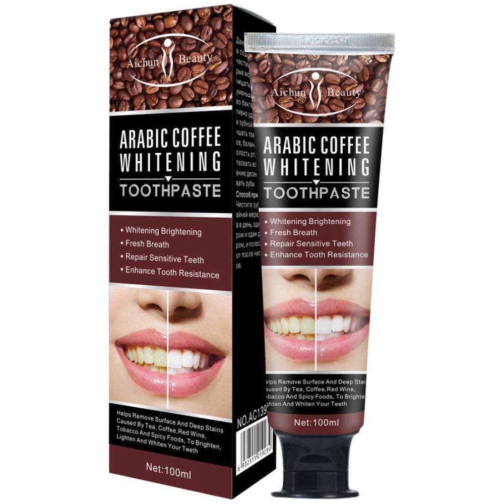 Pasta dental AICHUN BEAUTY Café árabe en tubo para blanqueamiento suave