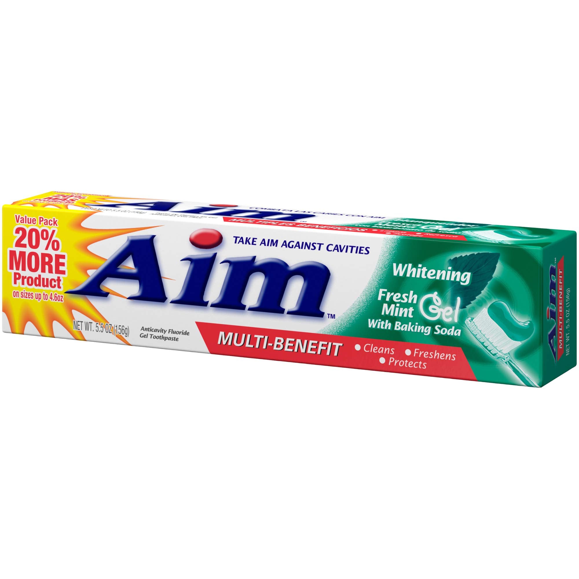 Pasta AIM de uso diario para frescura y higiene bucal.