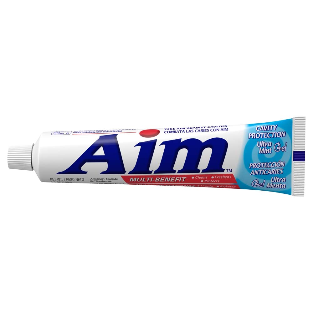 AIM pasta dental textura-gel mentolada, limpieza suave y frescura duradera.
