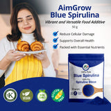 Aimgrow Spirulina Azul batido, tono azul intenso y antioxidantes naturales.