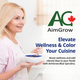 Aimgrow Spirulina Azul detalle, polvo puro y color intenso.
