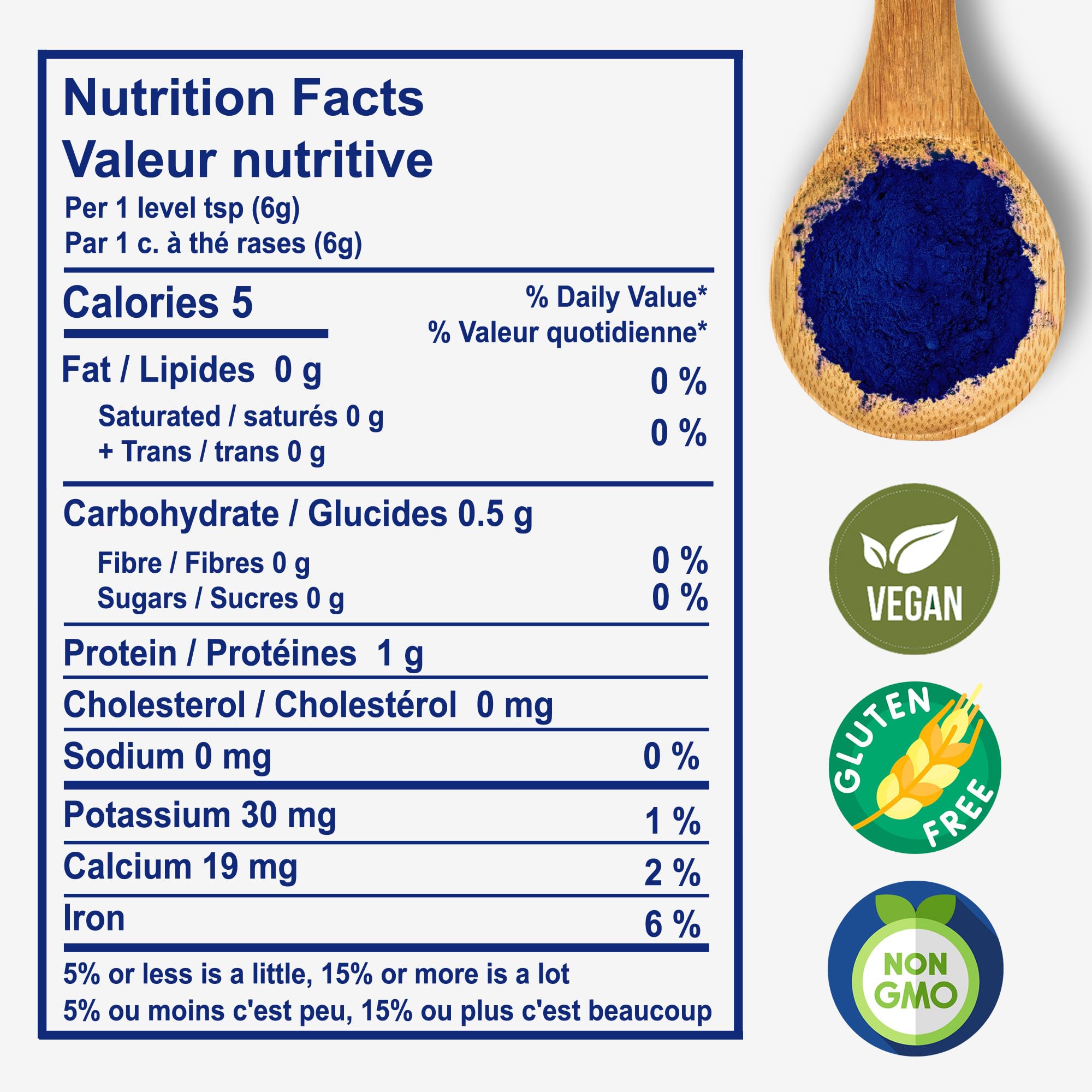 Aimgrow Spirulina Azul repostería, color azul natural en postres.