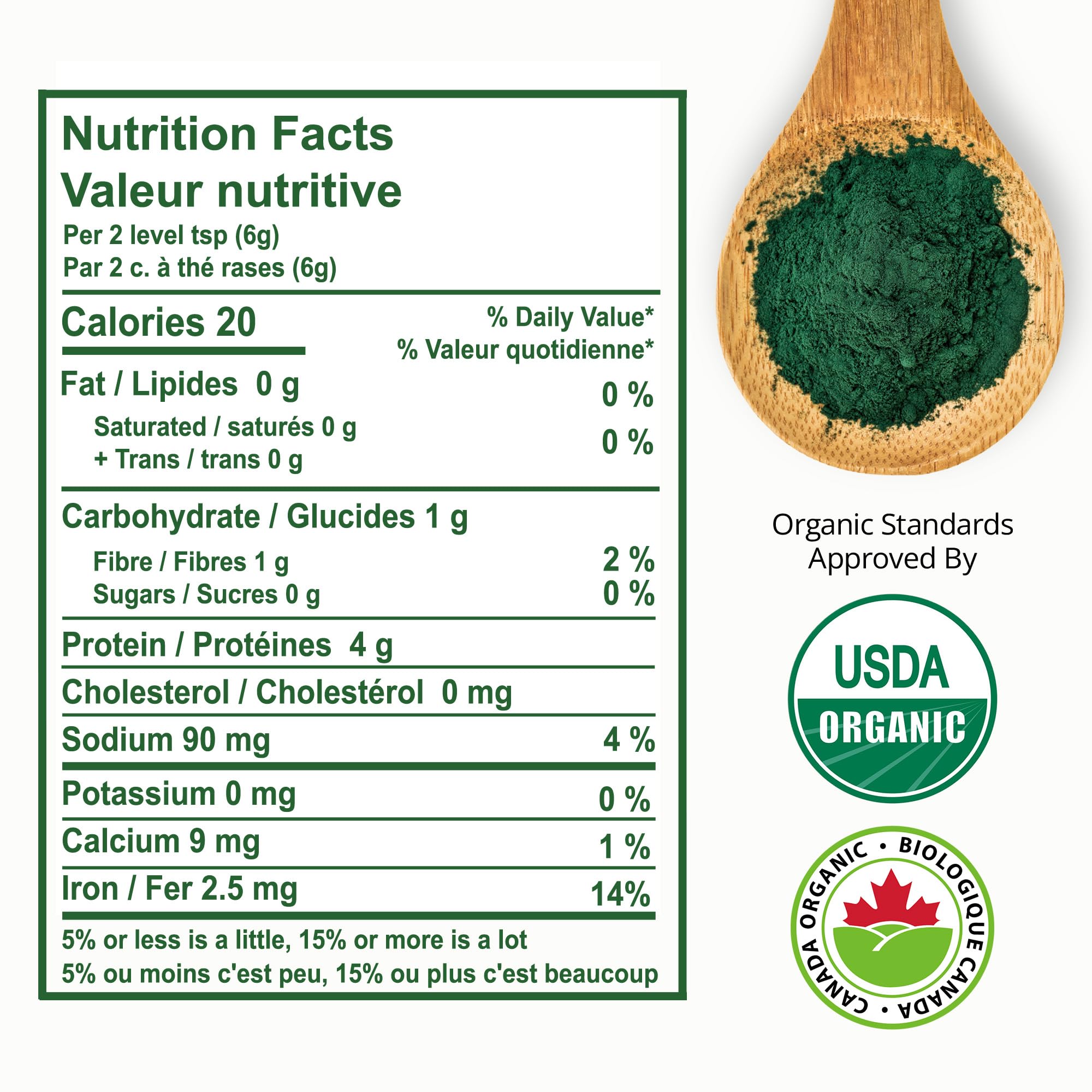 Aimgrow Spirulina Orgánica, uso diario en batidos para apoyar defensas.
