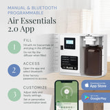 Air Esscentials Radiant control móvil y aplicación: programa aromas por horarios.