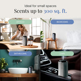 Air Esscentials Mini Difusor con ajustes de fragancia para personalizar.