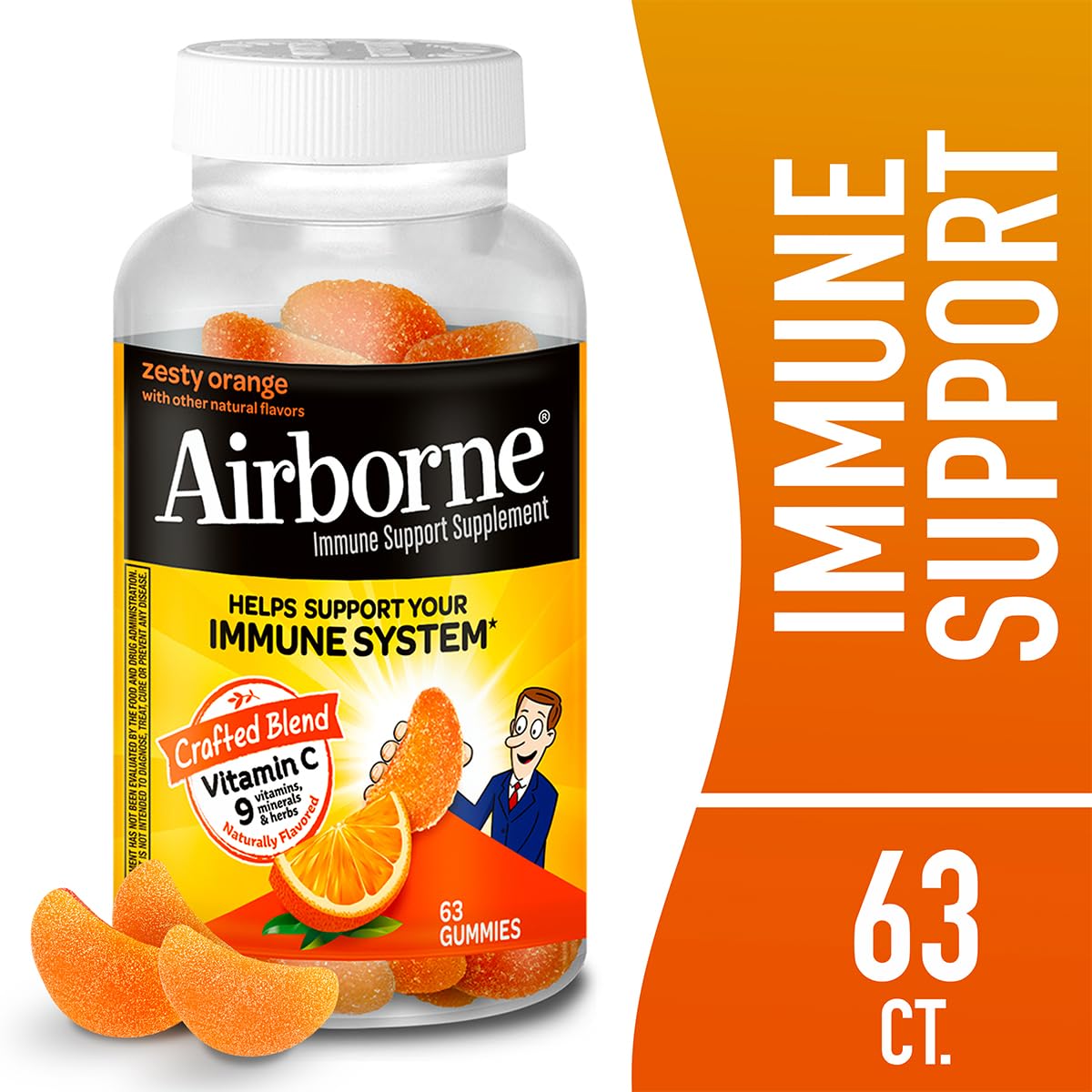 Airborne caja de 63 gomitas, práctica para la despensa.