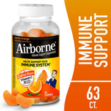 Detalle sabor naranja, gomitas Airborne con aroma cítrico atractivo.