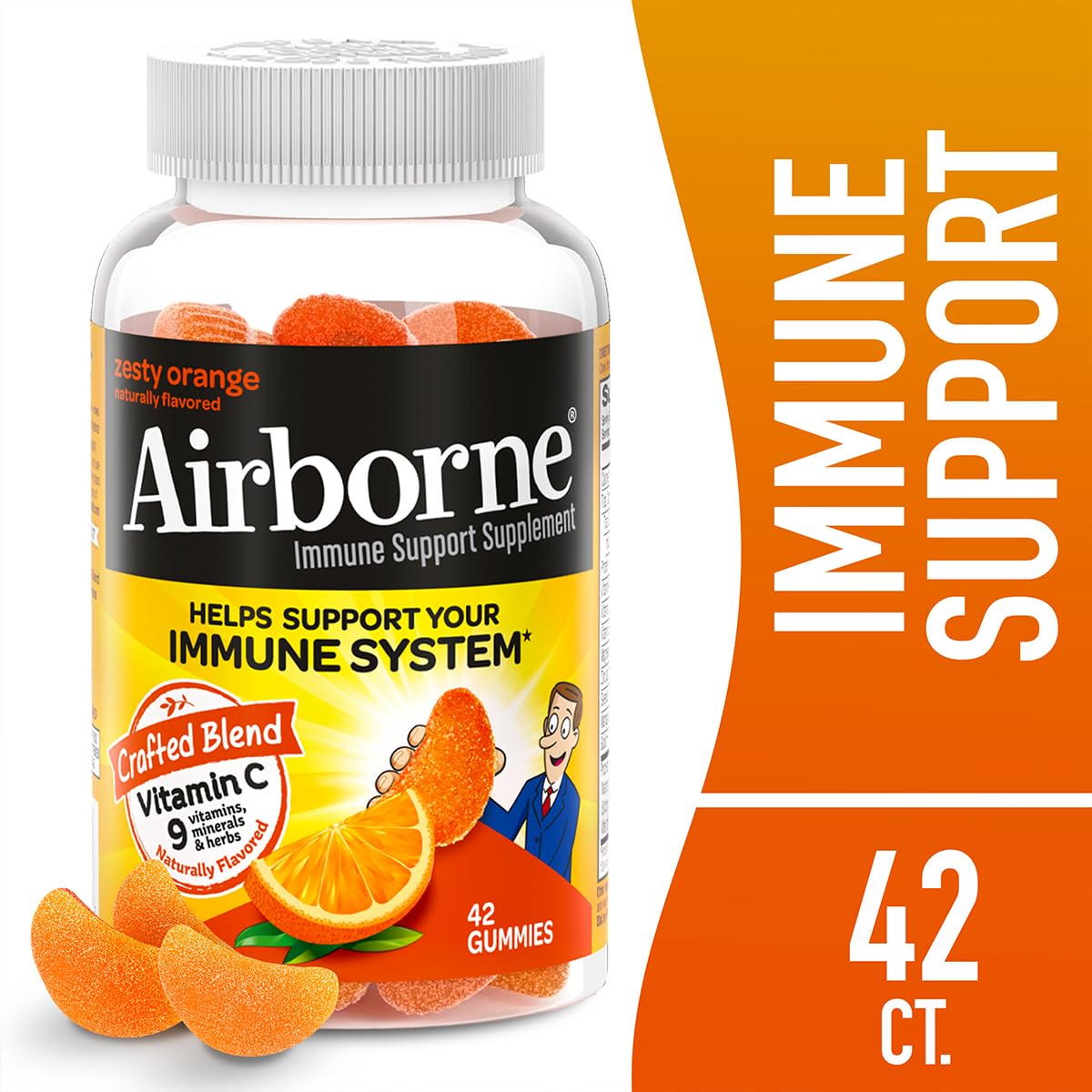 Caja de Airborne libre de gluten para consumo consciente.