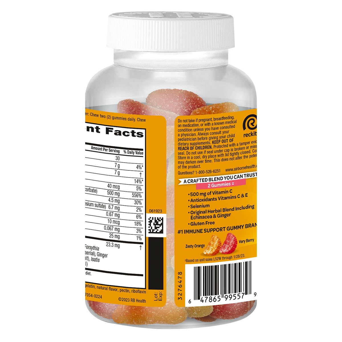 Airborne Kids gominolas con vitaminas C y E para antioxidantes.