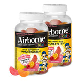 Airborne Kids gominolas de vitamina C con sabor a frutas para apoyo diario.