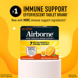 Airborne tableta disolviéndose en agua para una bebida refrescante