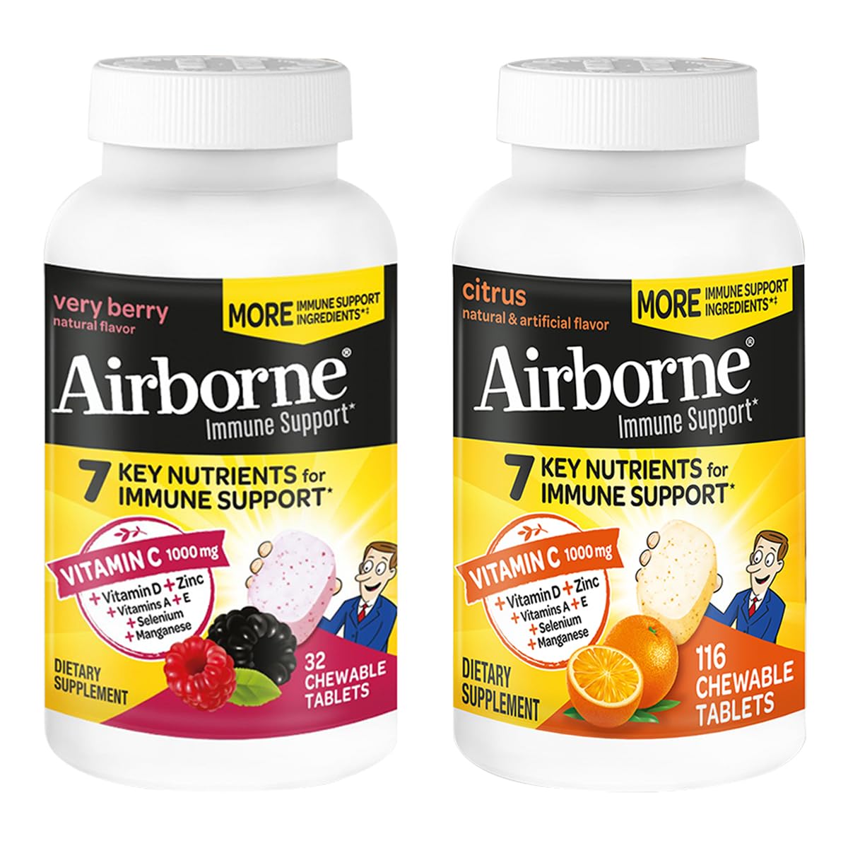 Airborne tabletas sabor baya, consumo diario sin agua