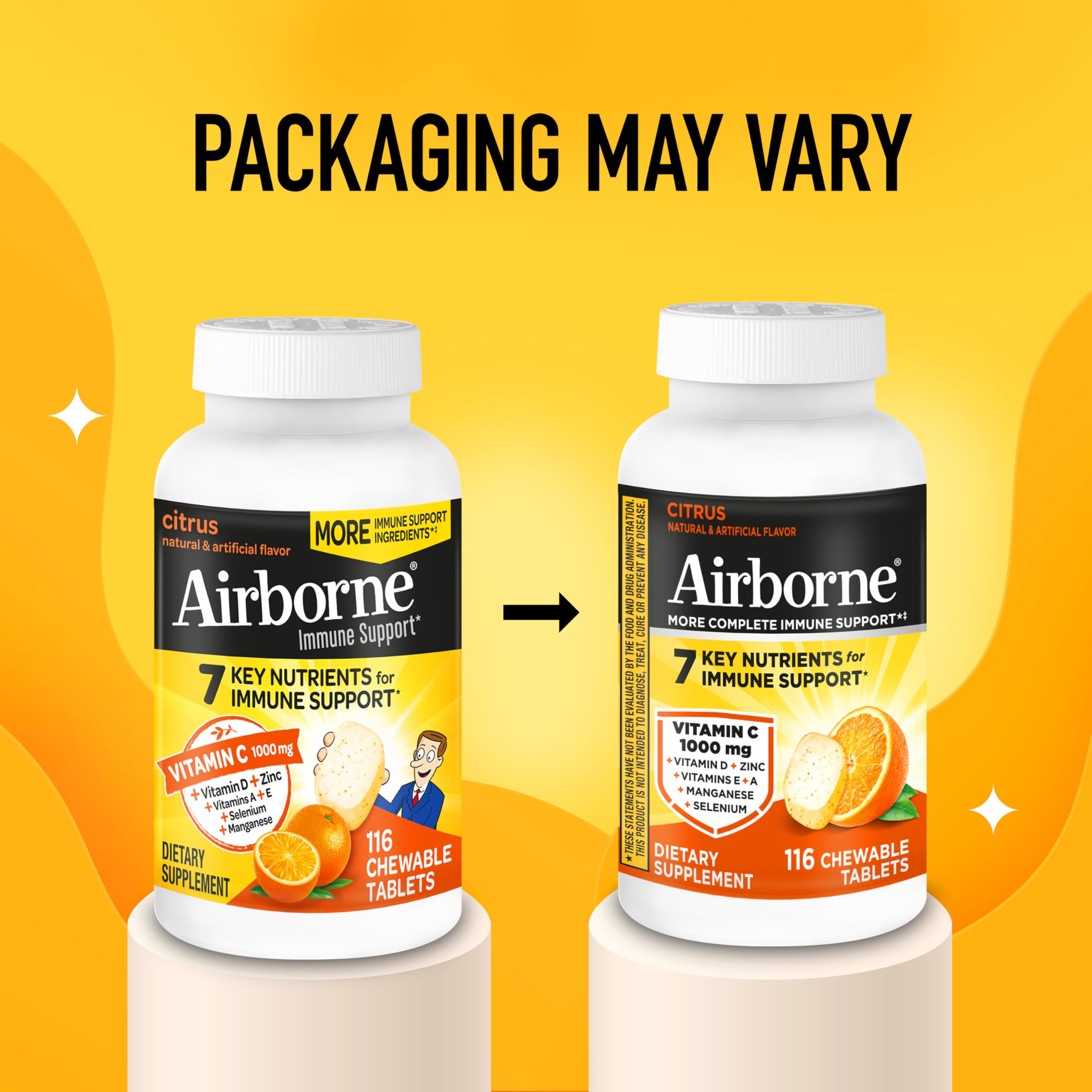 Airborne textura masticable, sabor cítrico agradable para tomar.