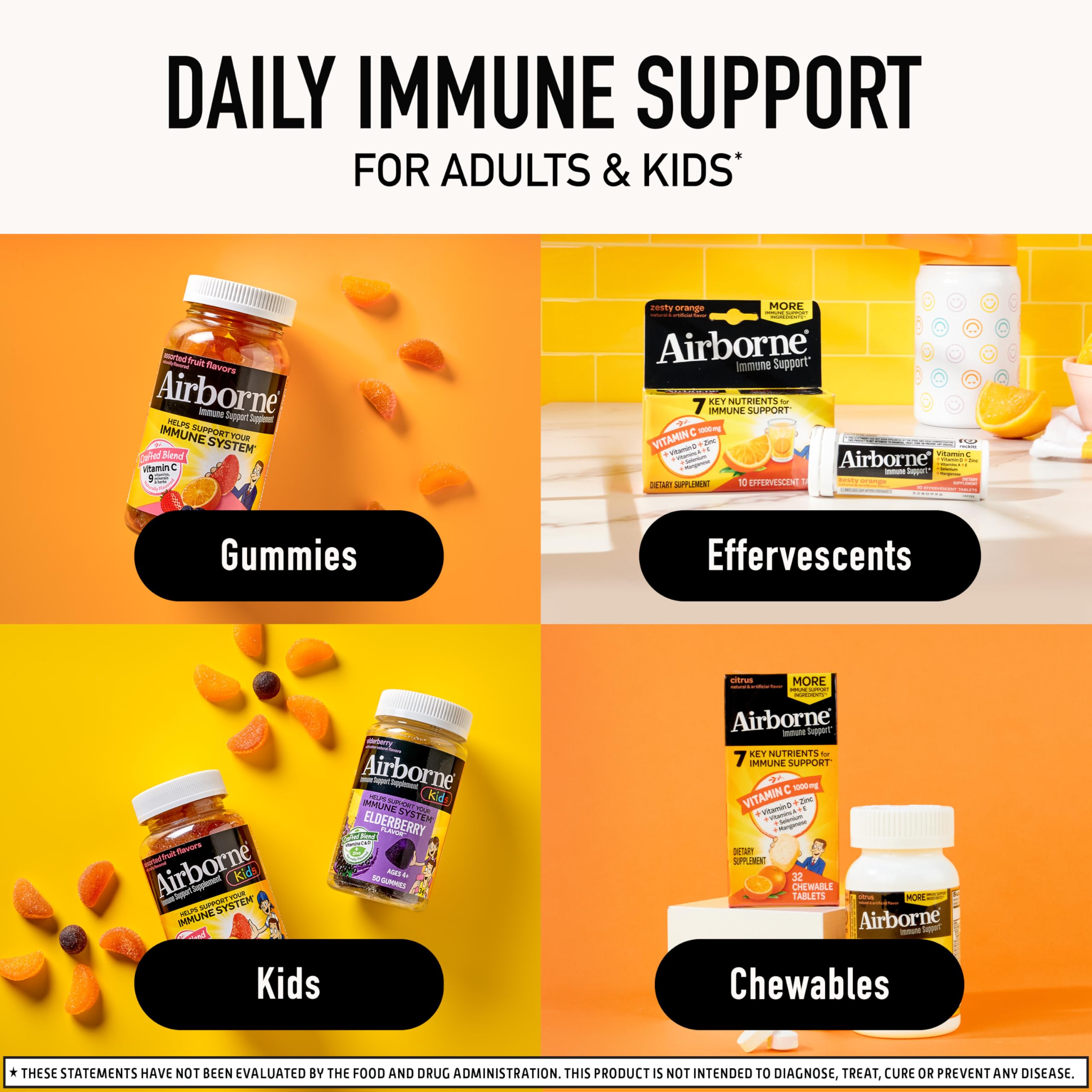 Airborne vitamina C 1000mg, sin gluten, opción conveniente para dietas