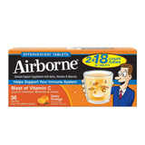 Airborne Vitamina C 1000 mg, tabletas efervescentes sabor naranja, apoyo inmunitario potencial.